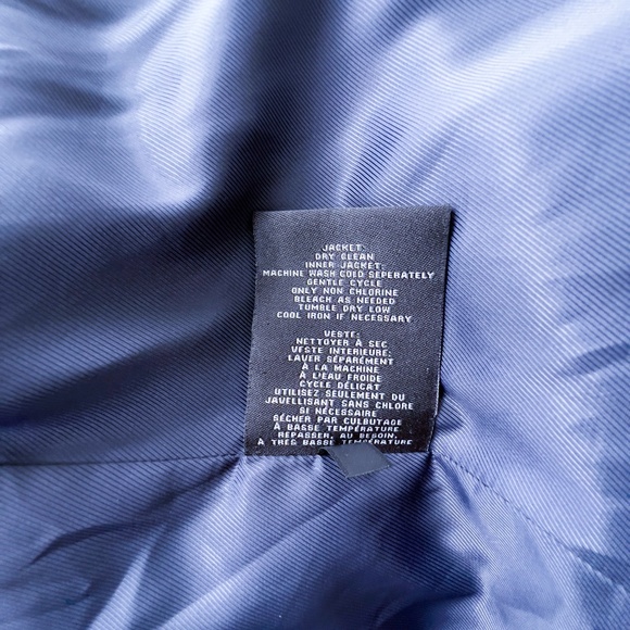 Cole Haan Navy Blue Wool Button Up Car Coat Size Small Classic Winter - Picture 8 of 12